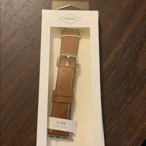 Fossil brown leather 42mm Apple Watch band